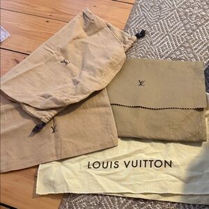Louis Vuitton Tan and Cream Dust Bags